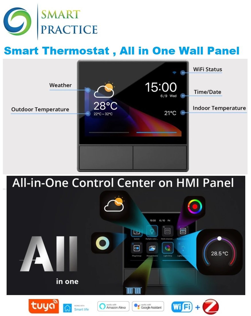 Panel Smart Scene Wall Switch Smart Wifi Thermostat Temperature All In One Control Via Ewelink Work with Alexa Google Panel Smart Scene Wall Switch Smart Wifi Thermostat Temperature All In One Control Via Ewelink Work with Alexa Google - Image 1