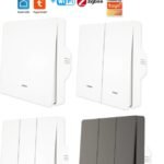 Smart Light Switch Wifi ZigBee No Neutral Wire No Capacitor Needed Smart Life 1,2,3 Way Works with Alexa Google Home