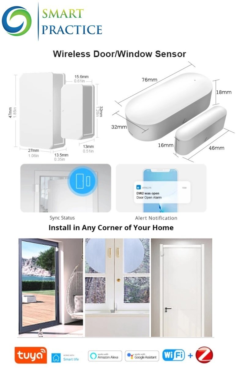 Smart WiFi ZigBee Door Sensor Door Open , Closed Detectors Compatible With Alexa Google Home Smart WiFi ZigBee Door Sensor Door Open , Closed Detectors Compatible With Alexa Google Home - Image 1
