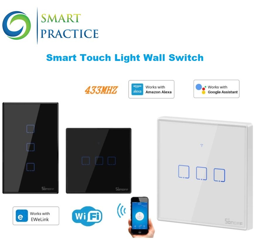 T1 T2 T3 Smart Wifi Wall Light Switch Touch WiFi,RF,APP Remote Smart Home Wall Touch Switch with Alexa Google Home T1 T2 T3 Smart Wifi Wall Light Switch Touch WiFi,RF,APP Remote Smart Home Wall Touch Switch with Alexa Google Home - Image 1