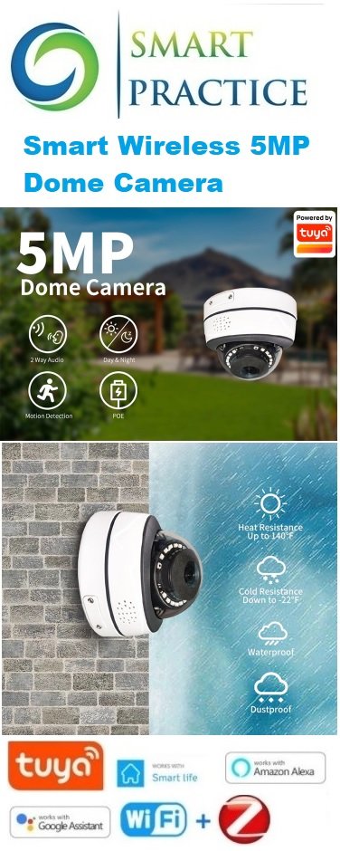 Tuya 5MP Vandaproof POE IR Dome Camera Tuya 5MP Vandaproof POE IR Dome Camera - Image 1