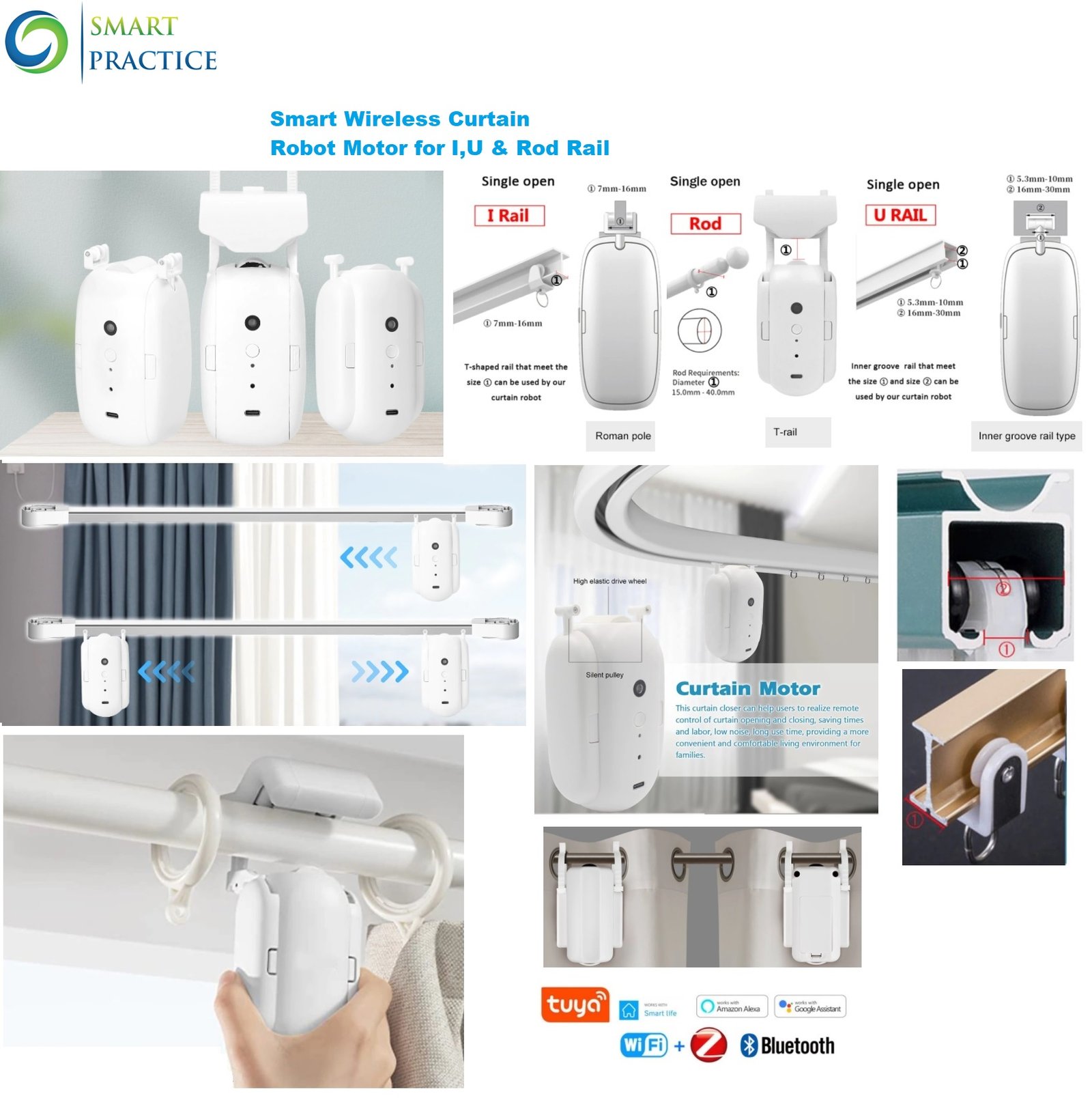 Tuya Smart Curtain Robot for U Rail Rod Curtain Motor Google Drive Smart Life App Wifi , Zigbee ,Bluetooth Robot Curtain Work with Alexa Google Tuya Smart Curtain Robot for U Rail Rod Curtain Motor Google Drive Smart Life App Wifi , Zigbee ,Bluetooth Robot Curtain Work with Alexa Google - Image 1