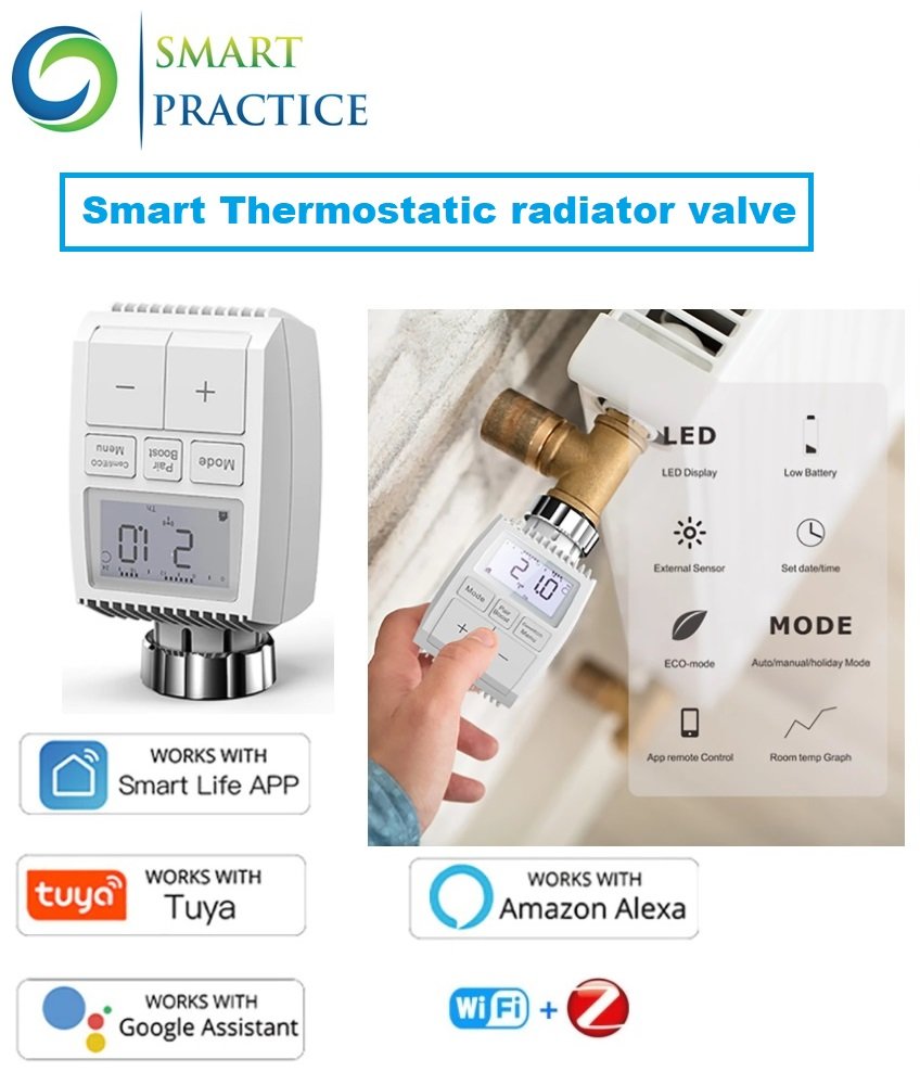 Wifi , ZigBee3.0 Smart WIFI Thermostatic Radiator Valve Actuator TRV Programmable Temperature Controller Alexa Tuya Google Assistant Wifi , ZigBee3.0 Smart WIFI Thermostatic Radiator Valve Actuator TRV Programmable Temperature Controller Alexa Tuya Google Assistant - Image 1