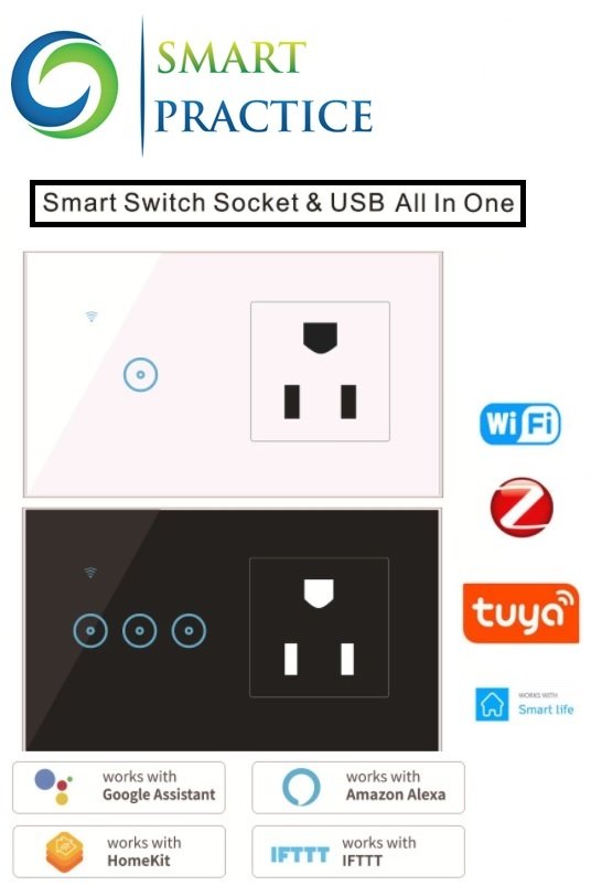Wifi Zigbee Smart Light Switch Tuya Wireless Wall Sockets Glass Crystal Touch Panel US Electrical Plug Outlets Remote Alexa Google Home Wifi Zigbee Smart Light Switch Tuya Wireless Wall Sockets Glass Crystal Touch Panel US Electrical Plug Outlets Remote Alexa Google Home - Image 1