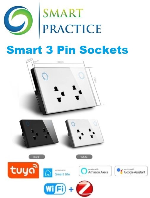 ZigBee WIFI Smart 3 Pin Double Socket 10A Touch Glass Panel Thailand Outlet Voice Remote Control Tuya Smartlife APP Alexa Google ZigBee WIFI Smart 3 Pin Double Socket 10A Touch Glass Panel Thailand Outlet Voice Remote Control Tuya Smartlife APP Alexa Google - Image 1
